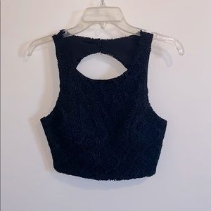 Black, sparkly crop top